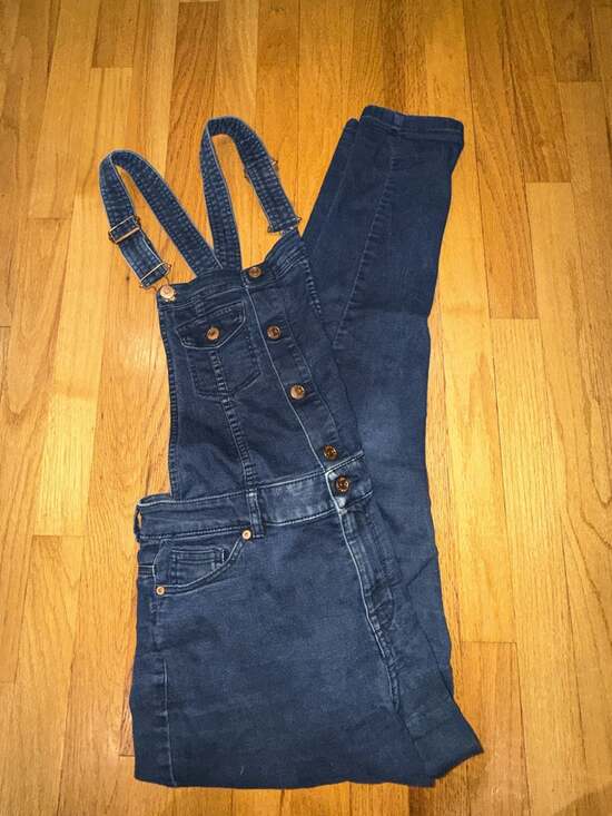 H&M Divided Denim - H&M Divided Denim Skinny Overalls Dark Wash